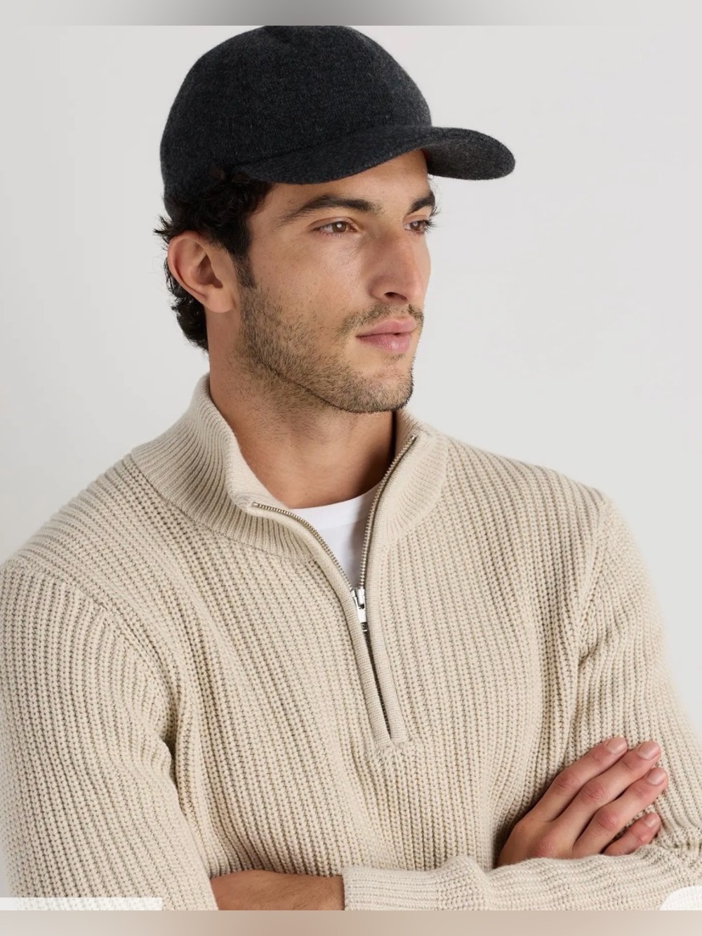 Quince Cashmere Gray Cap - casual hat M/L Unisex